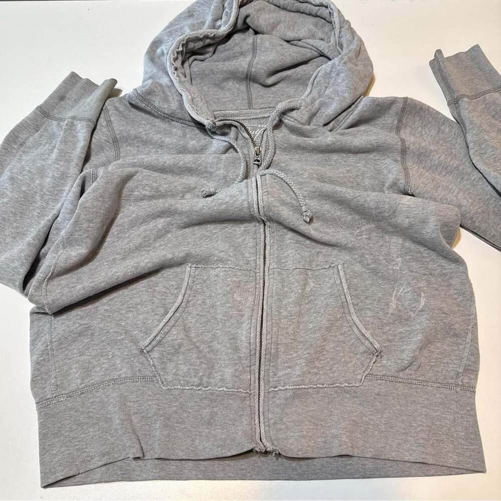 American Eagle Outfitters Grey Full-Zip Hoodie Sweatshirt